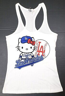 HELLO KITTY Tank Top T-shirt Los Angeles LA Dodgers Women's JUNIORS Vest New