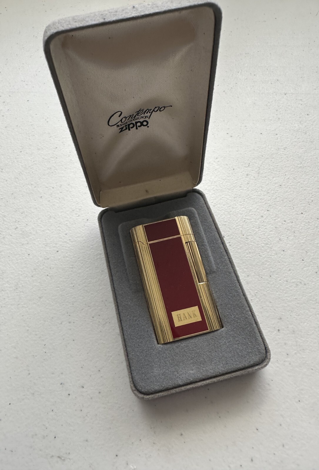 【ビンテージ】ZIPPO Contempo VTG Zippo Contempo Butane Lighter - Gold tone Finish with
