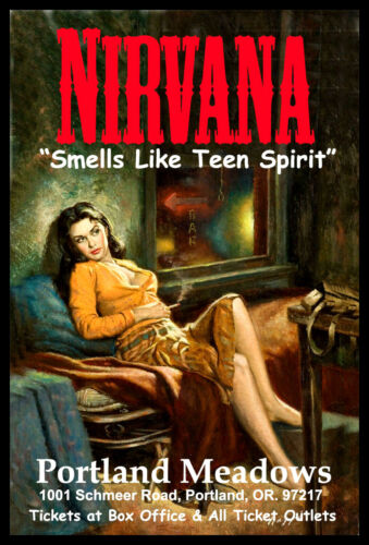 Nirvana Portland Meadows Concert Poster Canvas Print Fridge Magnet 6x8 Large