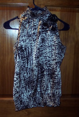 Women's Amy Byer Summer Top Blouse Size S Small B&W Dressy GUC Free Ship