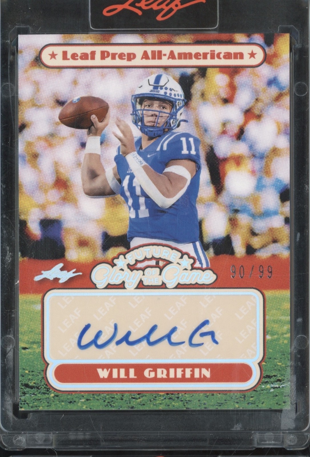 2025 Leaf Future Glory Of The Game Silver Will Griffin Auto RC Rookie 90/99
