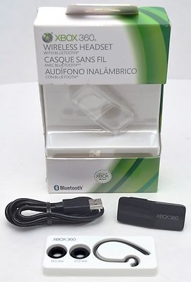 GENUINE Microsoft XBox 360 Wireless Bluetooth Headset BLACK Ear 22J-00001 gaming