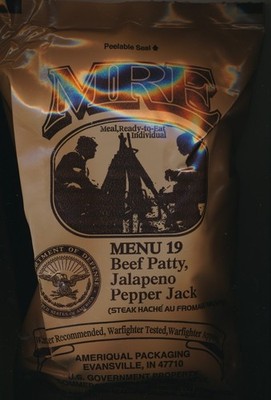 PORT OFFERT Rare Ration combat USA MRE MENU 19 STEAK AU FROMAGE Emb. 2024