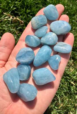 Aquamarine Tumbled Stone - Polished Natural Aquamarine Crystal from Angola