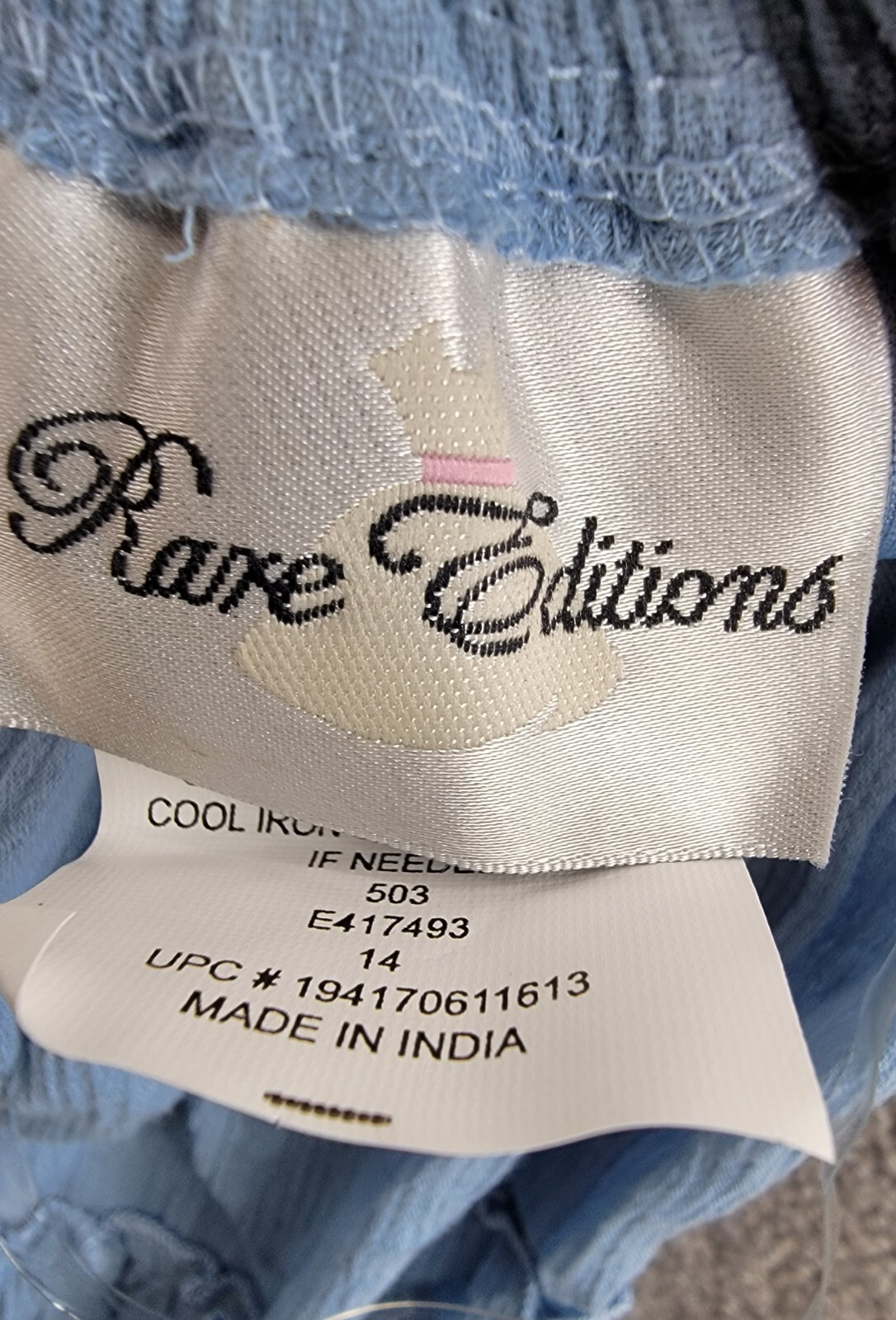 Rare Editions Sleeveless A-Line Dress Big Girls 14 Blue V-Neck Embroidered - Picture 8 of 14