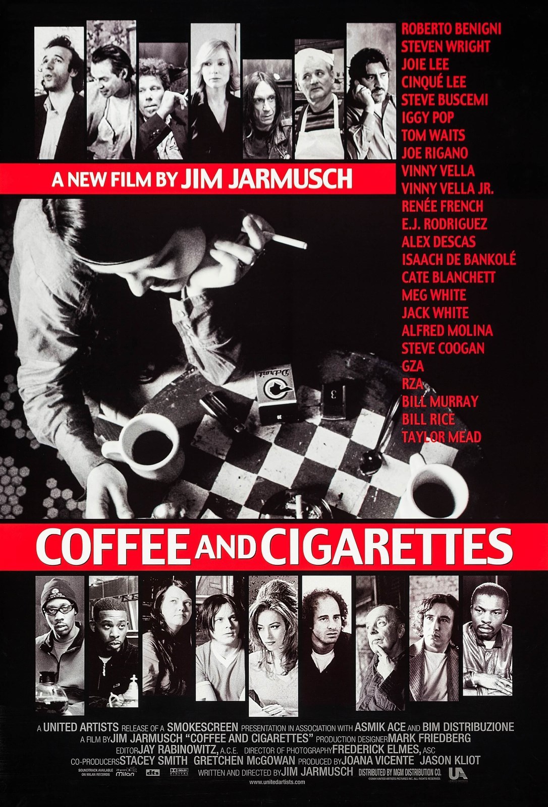 COFFEE AND CIGARETTES 特大ポスター正規品　お洒落 COFFEE AND CIGARETTES - JARMUSCH / MURRAY / WAITS - ORIGINAL