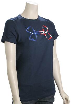 

Женская футболка Under Armour Freedom Hook — Academy / White — New, Синий