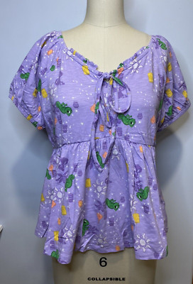 Torrid Disney Tangled Babydoll Heritage Slub Puff Sleeve top Pascal M/L 00 / 10