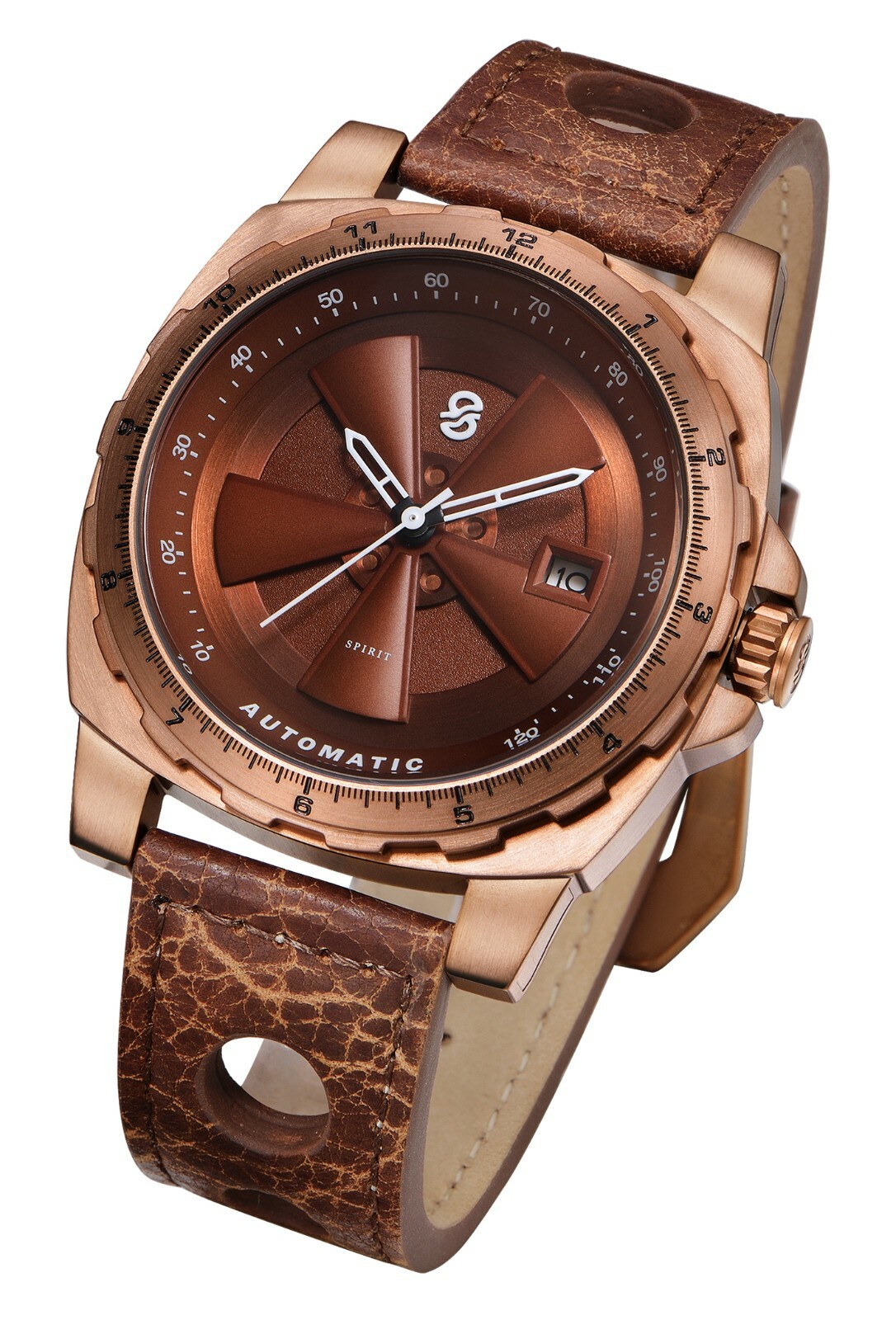 Pre-owned Sangamon Watch Company Custom Route 66 Watches - Mother Road Brown 44mm Men's Automatic
