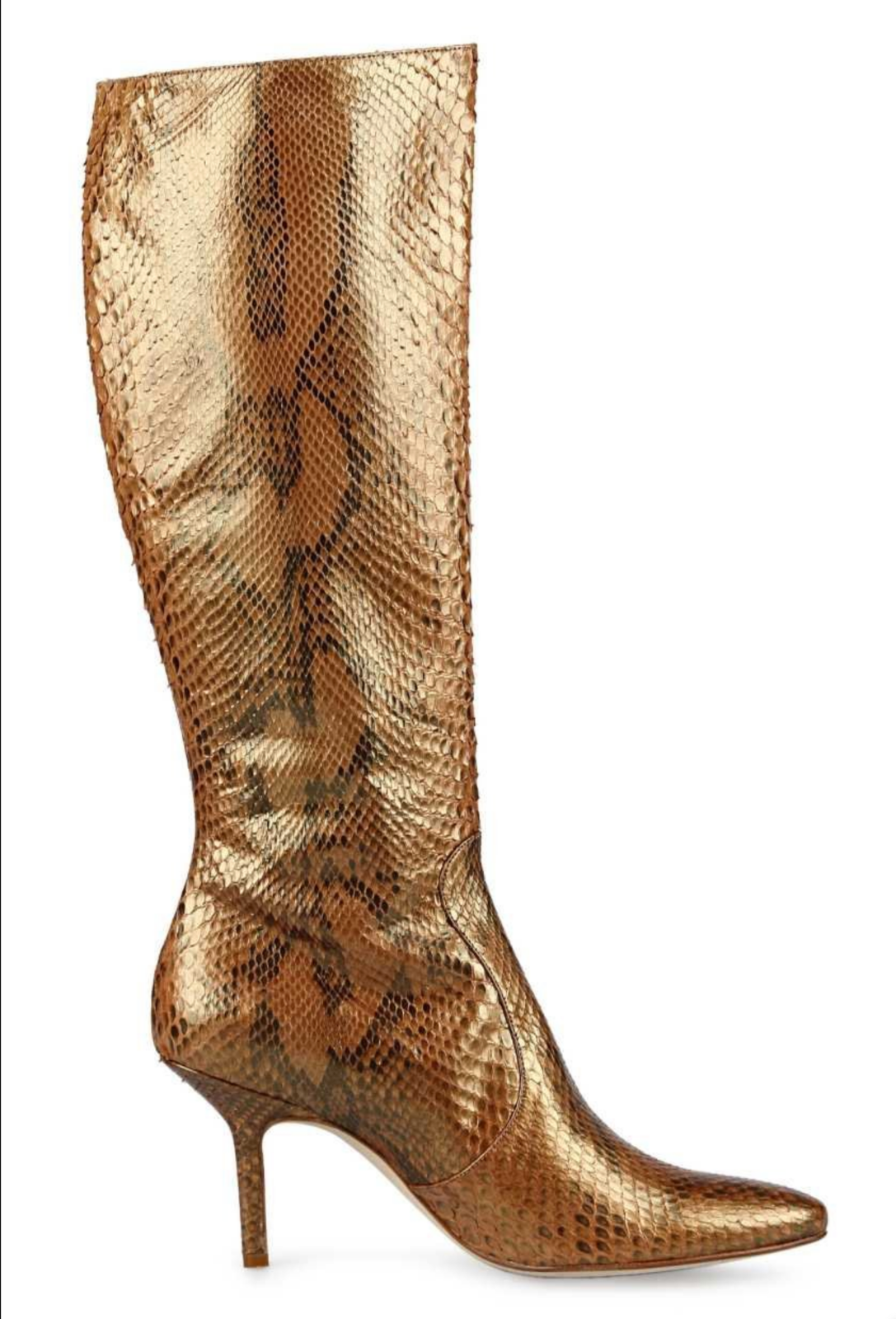 HIGH ANYI MORDI LONDON PYTHON LEATHER GOLD STIEFEL BOOTS SCHUHE SHOES HIGH KNEE 42