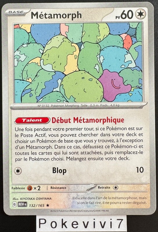 Carte Pokemon Metamorph 132/165 Rare (Non Holo) Ev3.5 Mew 151 Fr Neuf