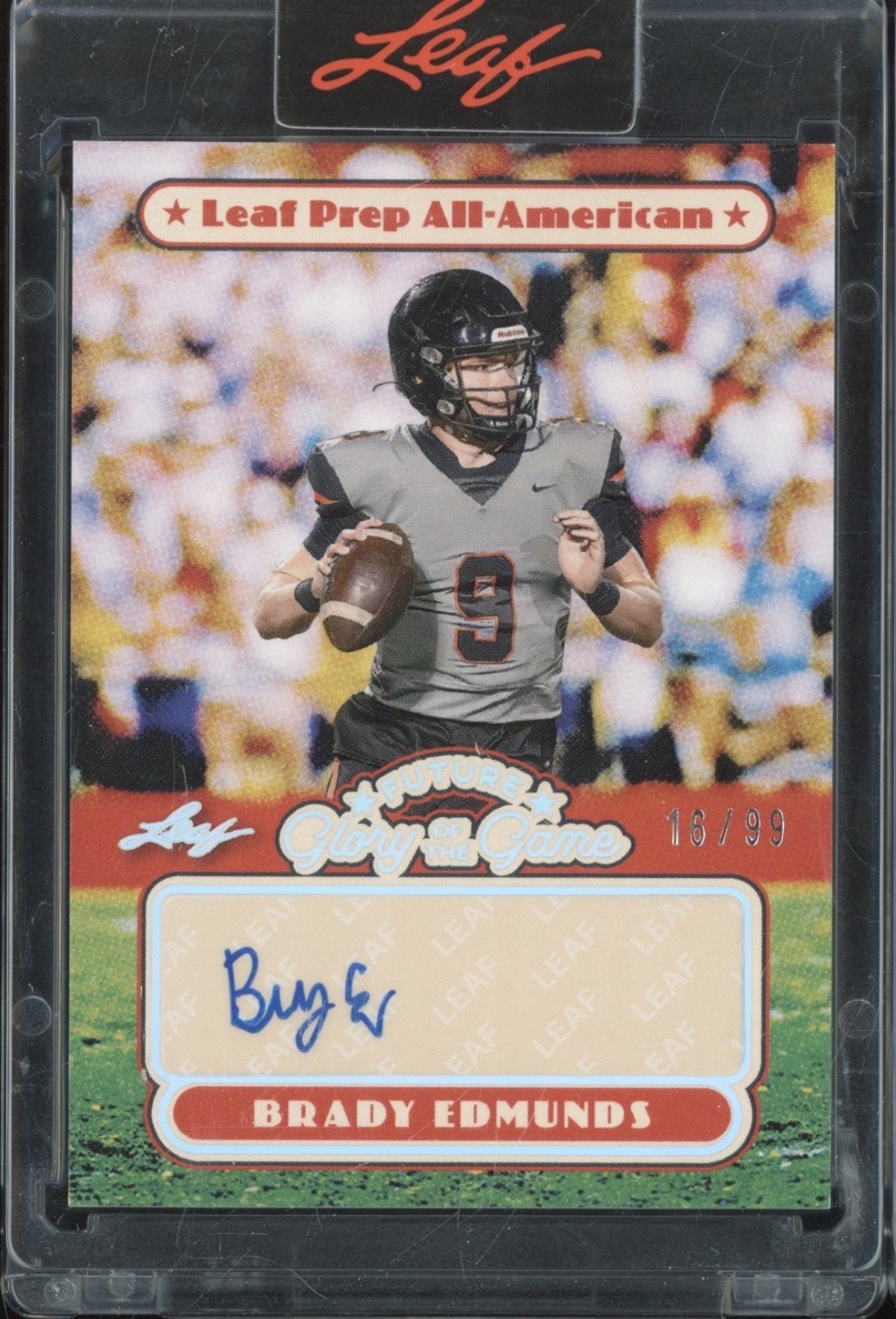 2025 Leaf Future Glory Of The Game Silver Brady Edmunds Auto RC Rookie 16/99