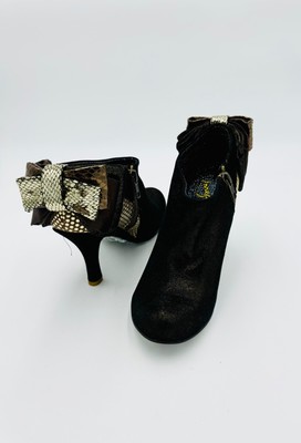 IRREGULAR CHOICE Baby Beauty Womens Leather Side Zip Low Ankle Boots Bronze