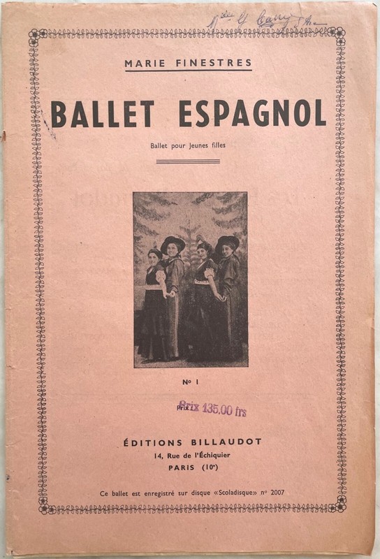 Ballet Espagnol Frasquita N°1 Pour Jeunes Filles Partition Par Marie Finestres