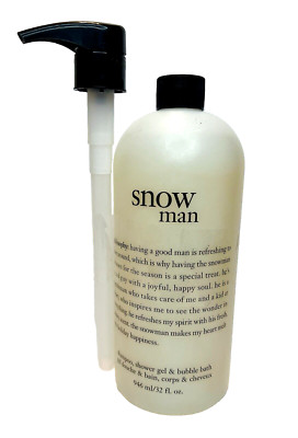 Philosophy THE SNOW MAN Shampoo Shower Gel & Bubble Bath 32 fl oz Jumbo Sealed