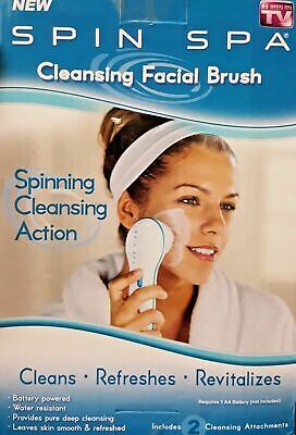 SPIN SPA CLEANSING FACIAL BRUSH WITH 2 CLEANSING ATTACHMENTS - AS SEEN ON TV