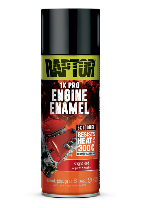 Raptor Engine Enamel Bright Red Motorlack 300Â°C, 363ml Knallrot Rot