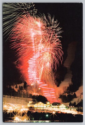 Torchlight Parade photo by Francis X Driscoll Catskill Windham New York Postcard