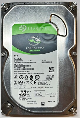 Seagate BarraCuda 1TB 7200 RPM 64MB Cache SATA 6.0Gb/s 3.5'' HDD