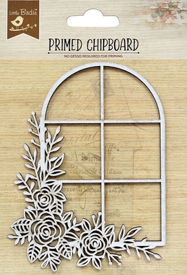 Little Birdie Laser Cut Primed Chipboard 1/Pkg-Rose Window