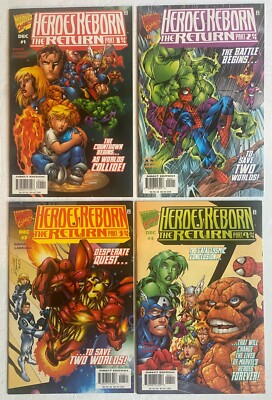 HEROES REBORN THE RETURN Parts #1-4 MARVEL DIRECT EDITION LOT OF 4 Comic Books