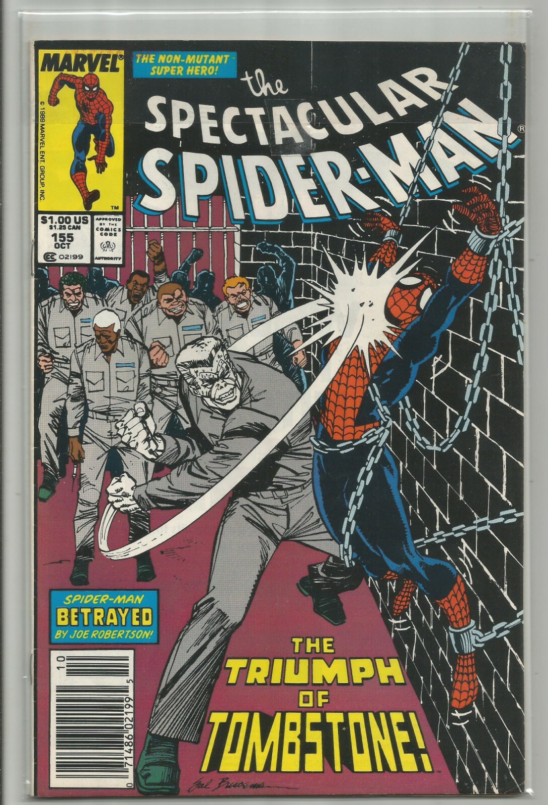OZWNRT ブーファン　BoophamneMan TheCaudexMan THE SPECTACULAR SPIDER-MAN #155 OCTOBER 1989 VERY FINE