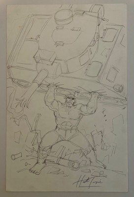 Herb Trimpe The Incredible Hulk Full Size Original Comic Sketch Art Signed 11x17