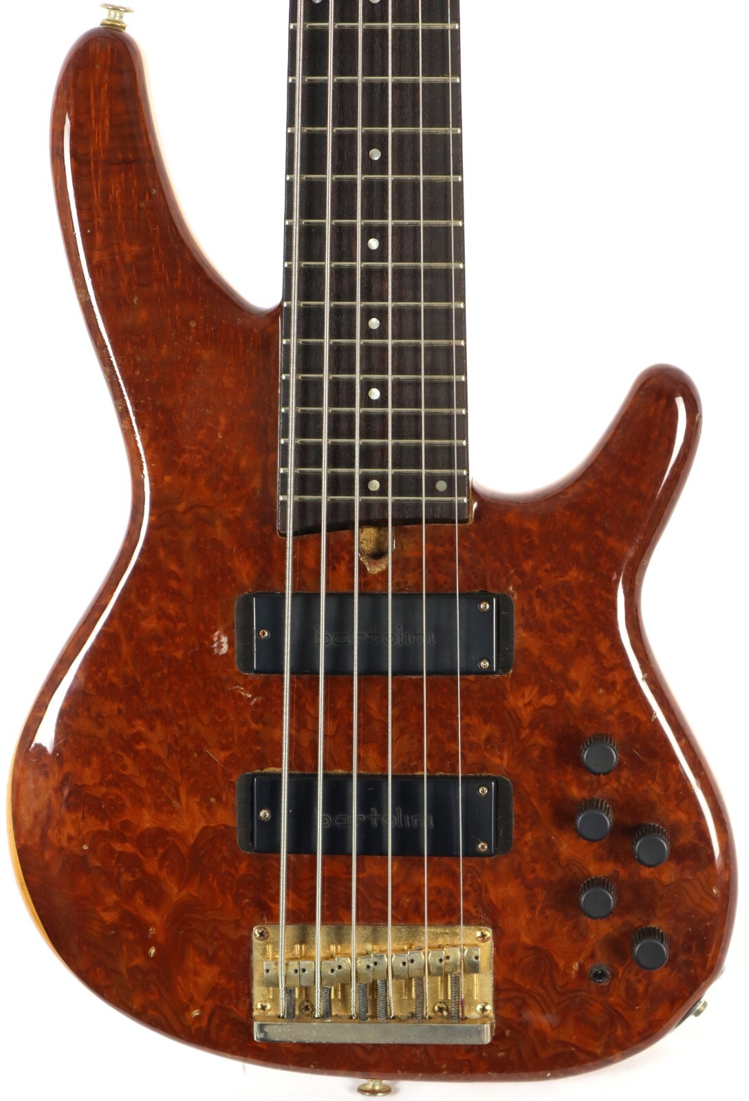1989 DR Heartfield DR-6C Burl Maple 6-String Electric Bass