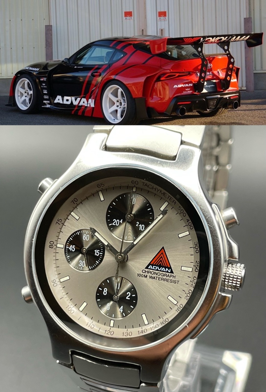 ADVAN クロノグラフ ADR-002 SEIKO製 稼働品 SEIKO YOKOHAMA ADVAN ADR-002 JDM NISMO R34 EVOLUTION GT-R