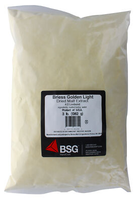 Briess Golden Light Dry Malt Extract 3 lb for Home Brew Beer Making