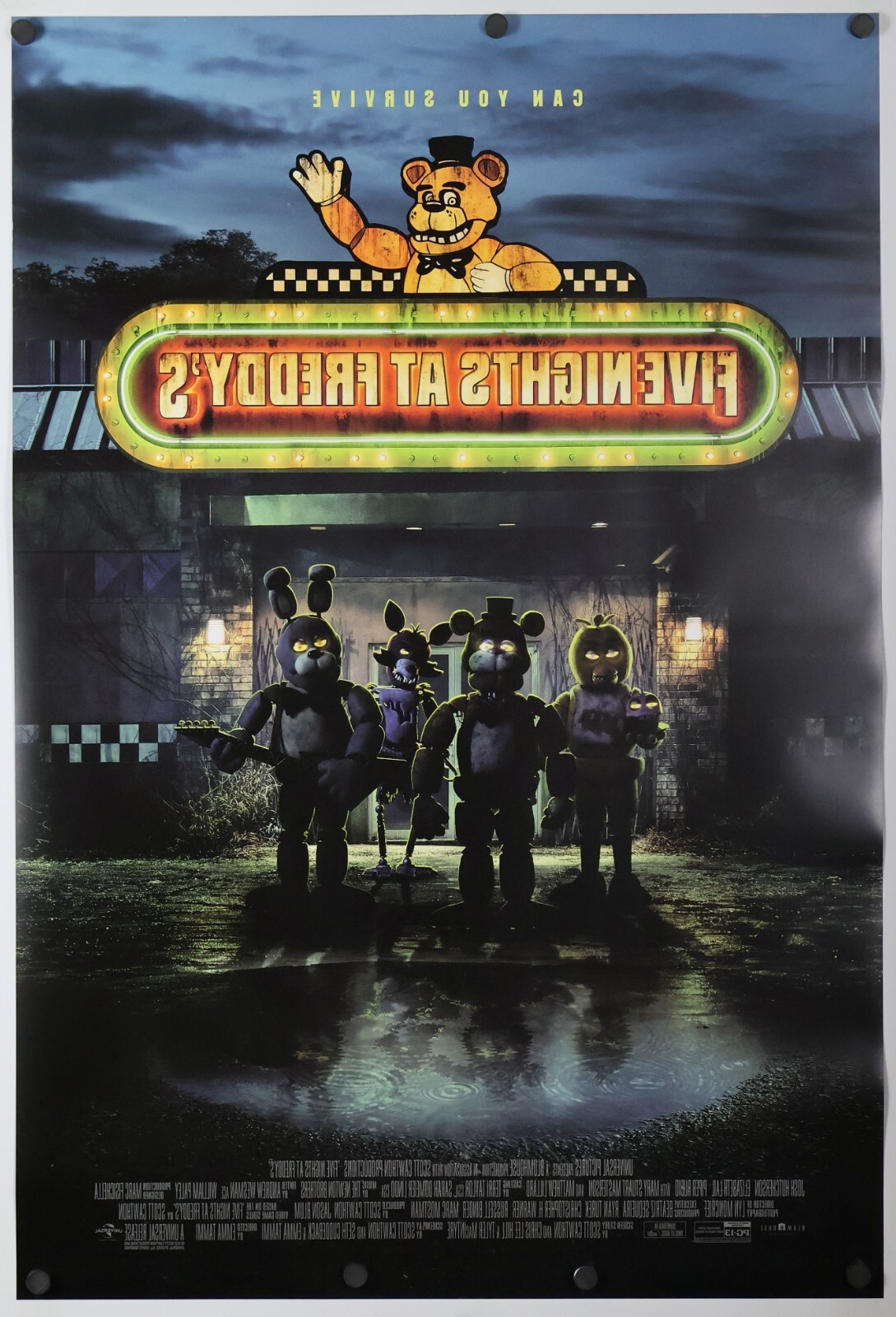 Five Nights At Freddy's original DS movie poster 27x40 US Final MINT with Credit