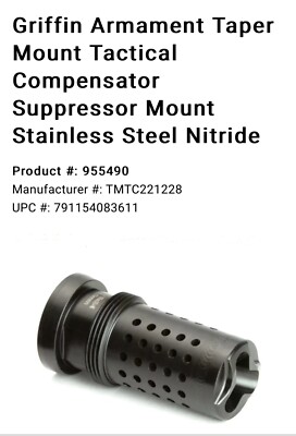 Griffin Armament Taper Mount compensator  1/2x28 threads 5.56/.223