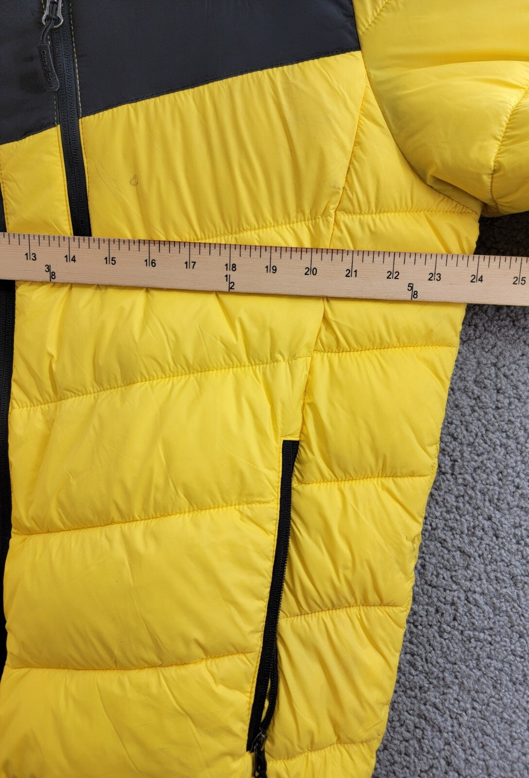 Club Room Chevron Quilted Hooded Puffer Jacket Men's L Yellow Zip Closure L/S~ - Picture 7 of 20