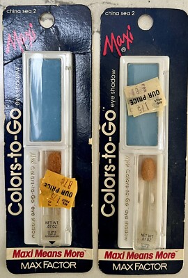 x2 Vtg Max Factor Maxi Colors to Go China Sea 2 New in Package New Old Stock