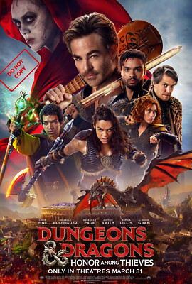 DUNGEONS AND DRAGONS HONOR AMONG THIEVES MOVIE POSTER  FREE SHIPPING