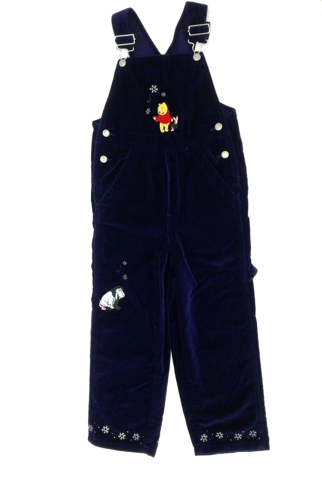 Disney Winnie The Pooh Bib Overalls Coveralls Children Girls Size 5 / 6 M Purple