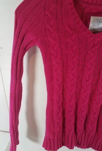 Justice Sweater Girls Pink Cable Knit L/S, Size 8 Girls (M)