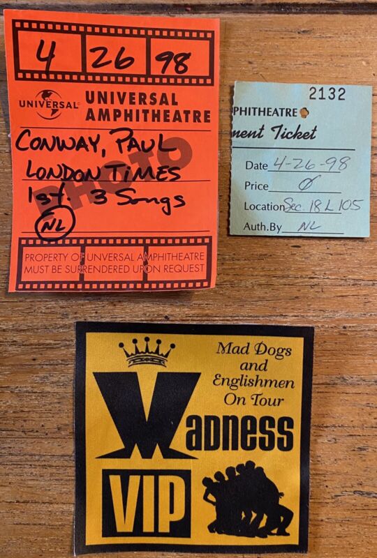 Madness Mad Dogs & Englishmen On Tour 1998 Concert Ticket+ Vip & Photo Pass Ska