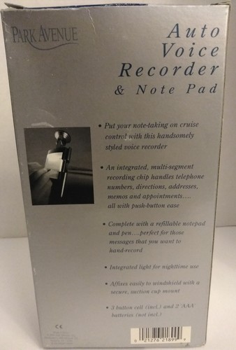 Park Avenue Auto Voice Recorder & Note Pad