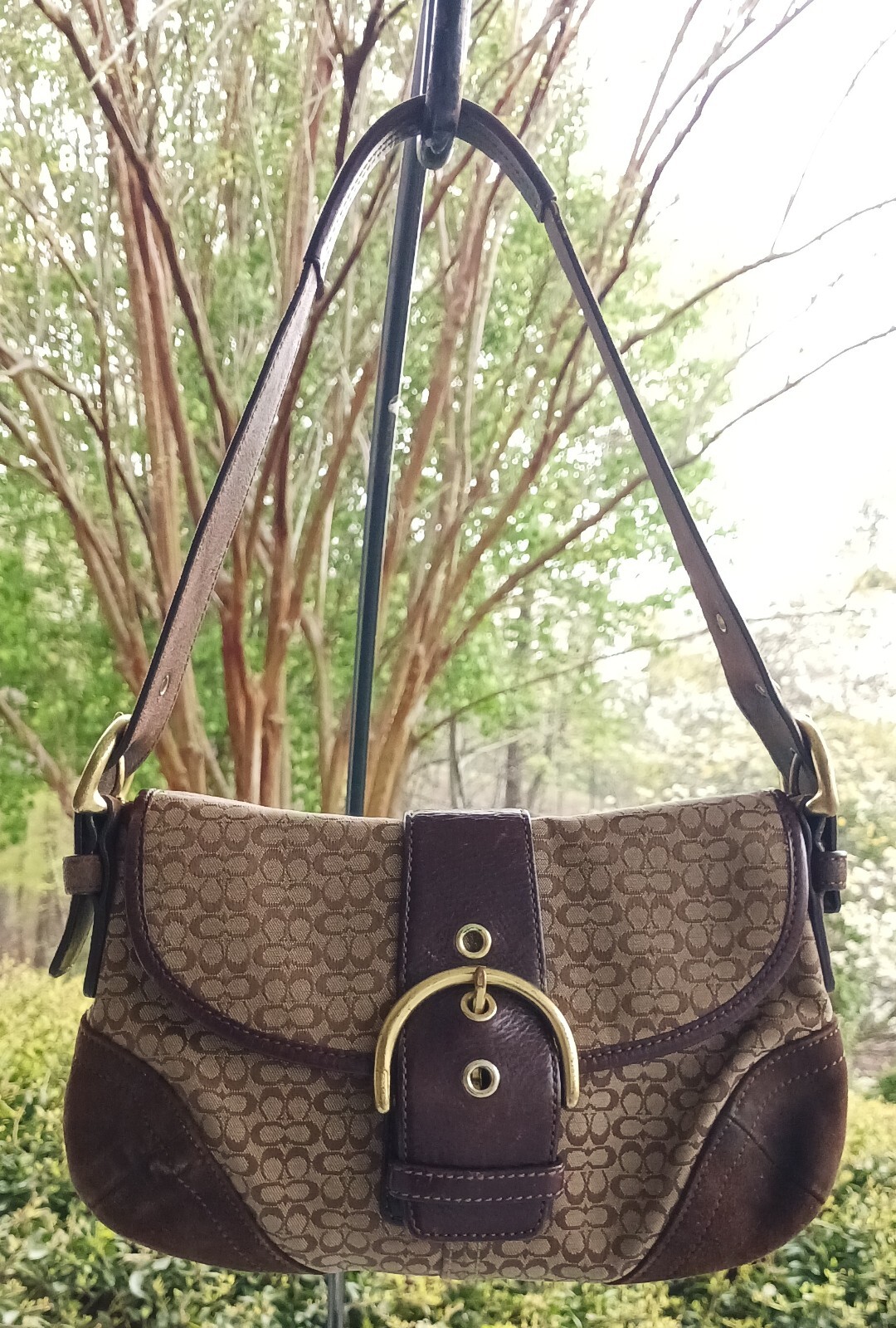 Coach 6818 SMALL Vintage Soho Y2K Brown Suede & Signature C