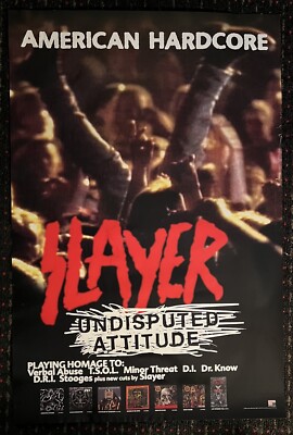 SLAYER Undisputed Attitude 24x36 record store promo poster THRASH METAL 1996