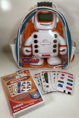 Playskool Alphie Electronic Learning Robot w Bag Numbers Cards