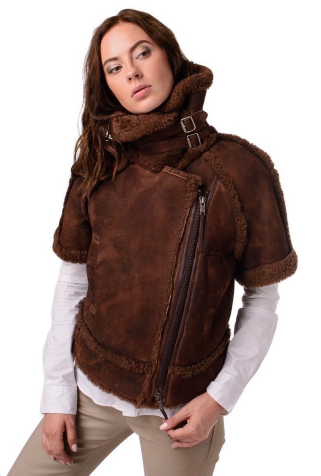 ジャケット・アウター 00s~ sheepskin asymmetrical zip jacket 00s~ sheepskin asymmetrical zip jacket