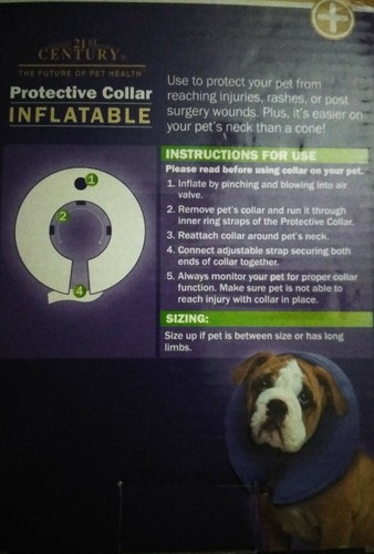 New Inflatable Protective Collar for Dog Medium (10-13 In)
