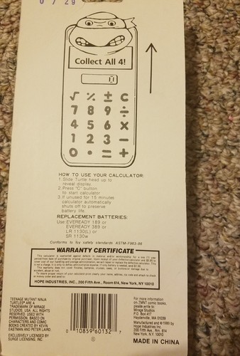 Teenage Mutant Ninja Turtles Retro Calculator Michelangelo TMNT NEW