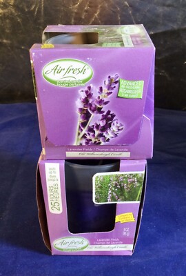 (2) Two 10 Oz Scented Candles In Votive Scent Lavender Fields Air Fresh