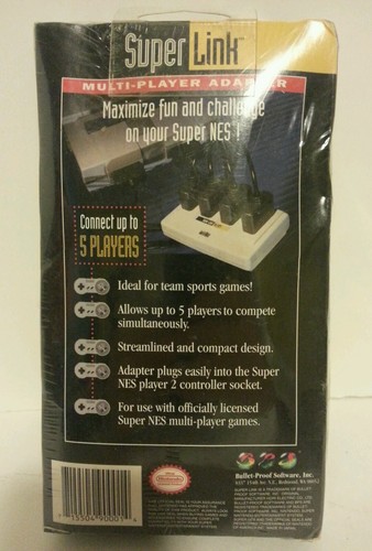NEW-Original Nintendo SNES Super Link Multi-Player Adapter-up to 5 player-SEALED