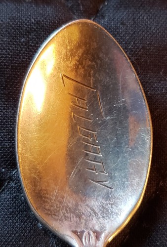 Vintage Sterling Enamel Canadian mountie souvenir demi spoon made Canada BM Co