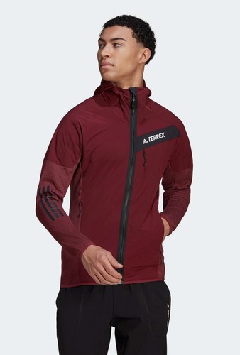 

Мужская куртка adidas Techrock из флиса с капюшоном и полной молнией, темно-красный
