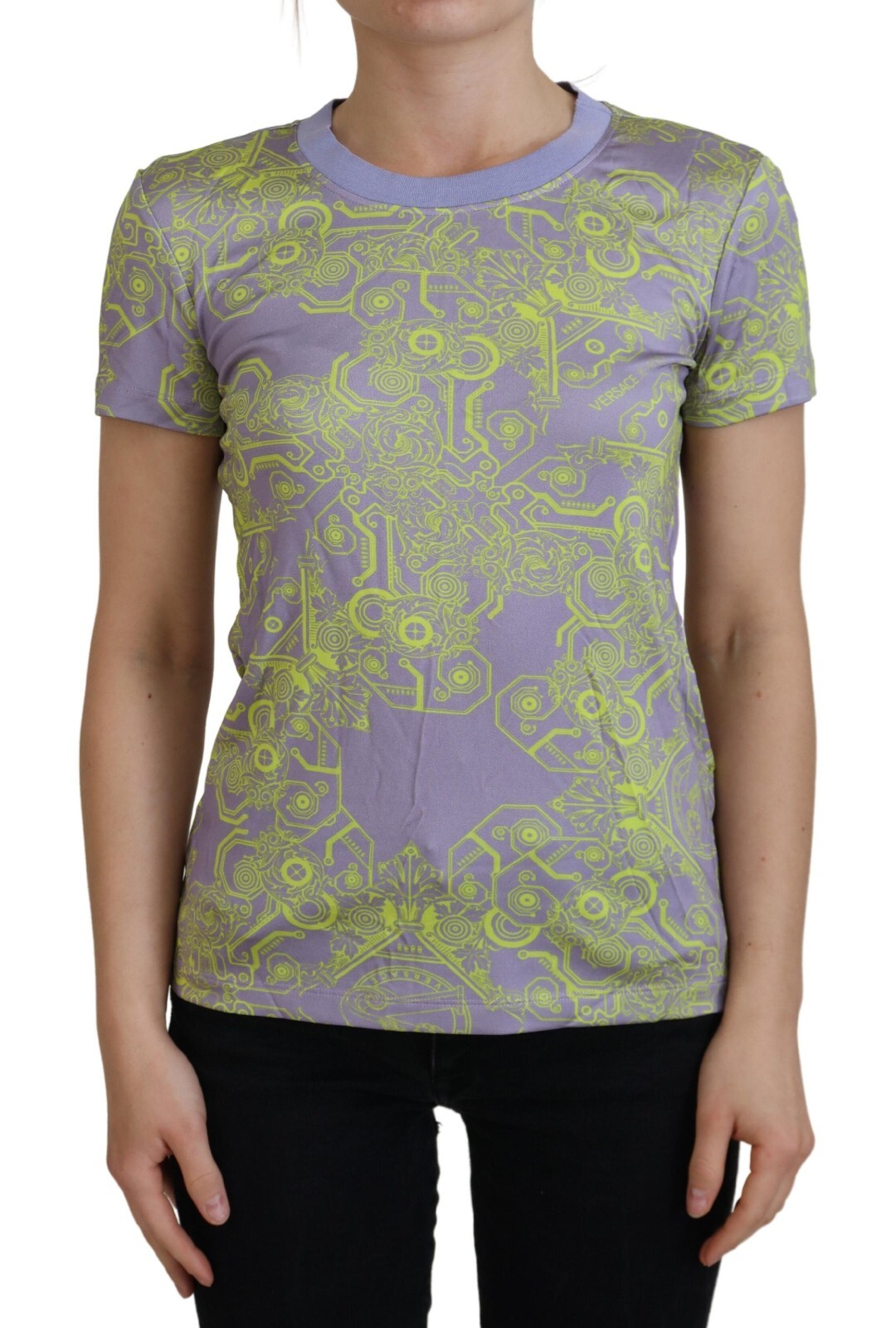 

Футболка VERSACE JEANS Фиолетовый топ с короткими рукавами и графическим принтом IT40/US6/ 120usd